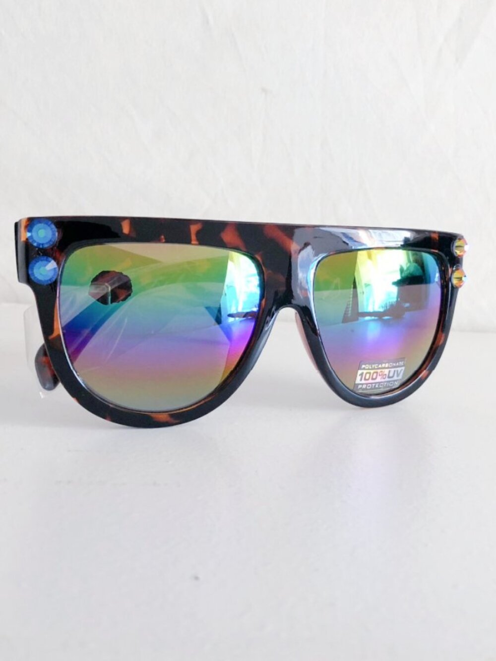 Tortoiseshell Flat Top Oversized Sunglasses